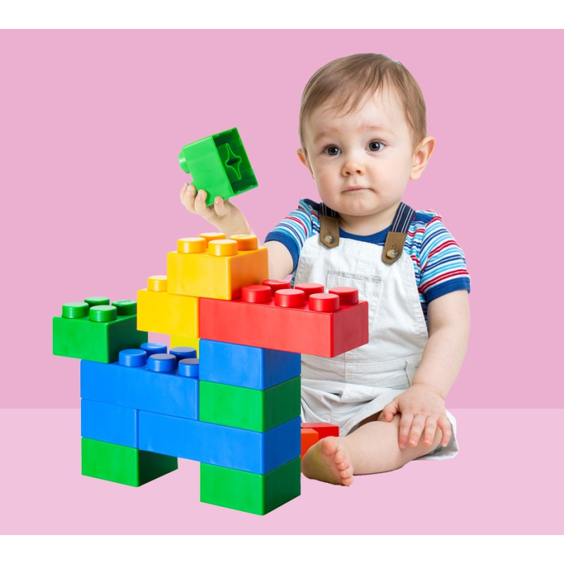 Blocs de construction souples uniques en matériau antibactérien, sans danger pour les bébés à partir de 3 ans. Blocs de construction souples uniques en matériau antibactérien, sans danger pour les bébés à partir de 3 ans.