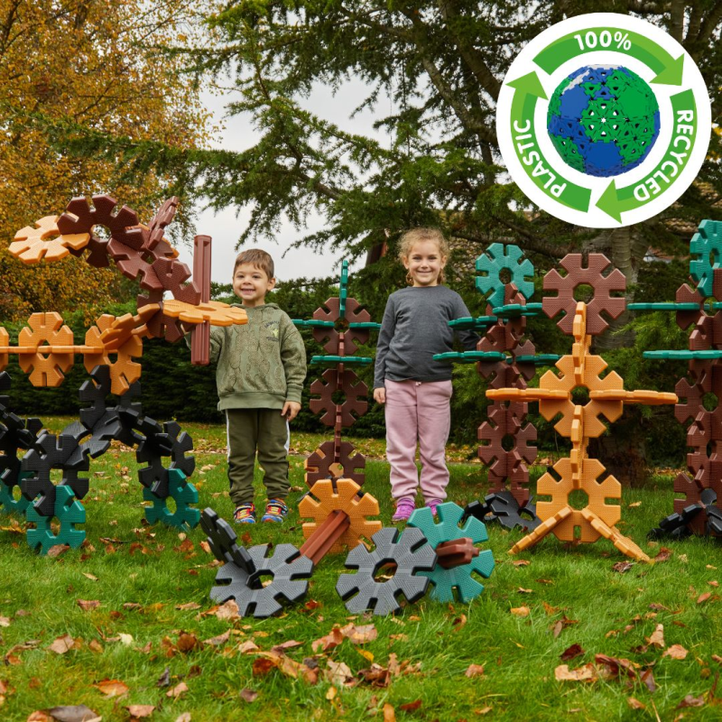 Créez de grandes structures avec les disques octoplay géants Polydron.