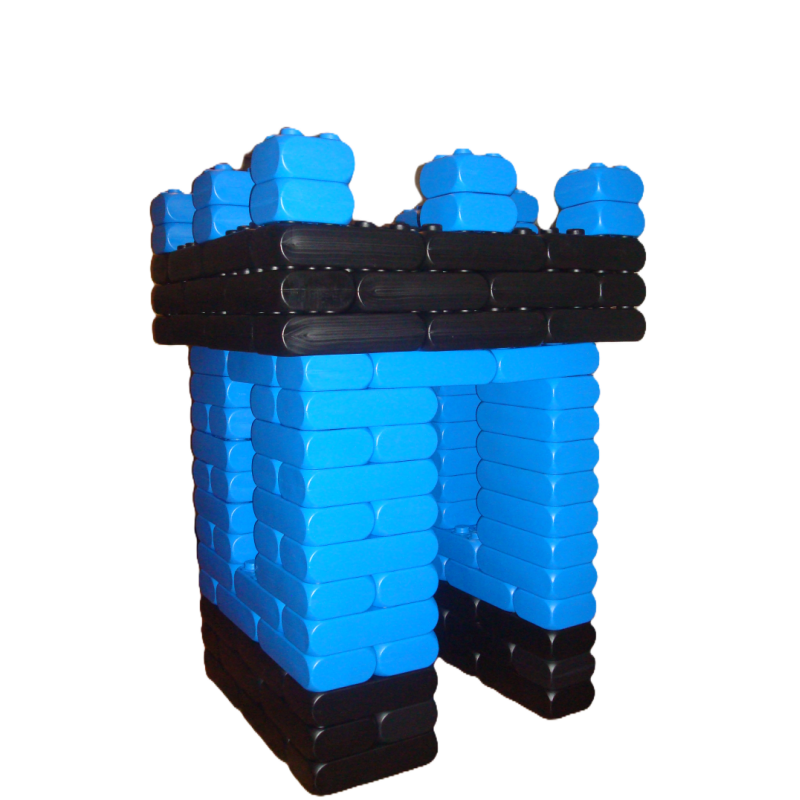 Château fort, construire ton propre château, une grande tour en bleu.